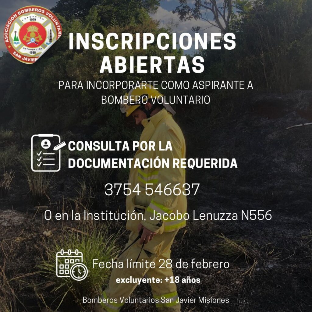 Bomberos Voluntarios de San Javier abren inscripciones para formar parte de sus filas imagen-1