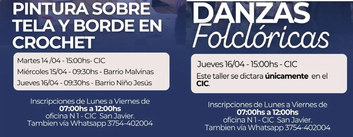 San Javier abre inscripciones para talleres de oficio del programa municipal “Crecer” imagen-1