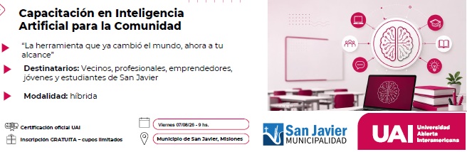 San Javier lanza una capacitación gratuita en Inteligencia Artificial con certificación universitaria 2 San Javier lanza una capacitación gratuita en Inteligencia Artificial con certificación universitaria imagen-1